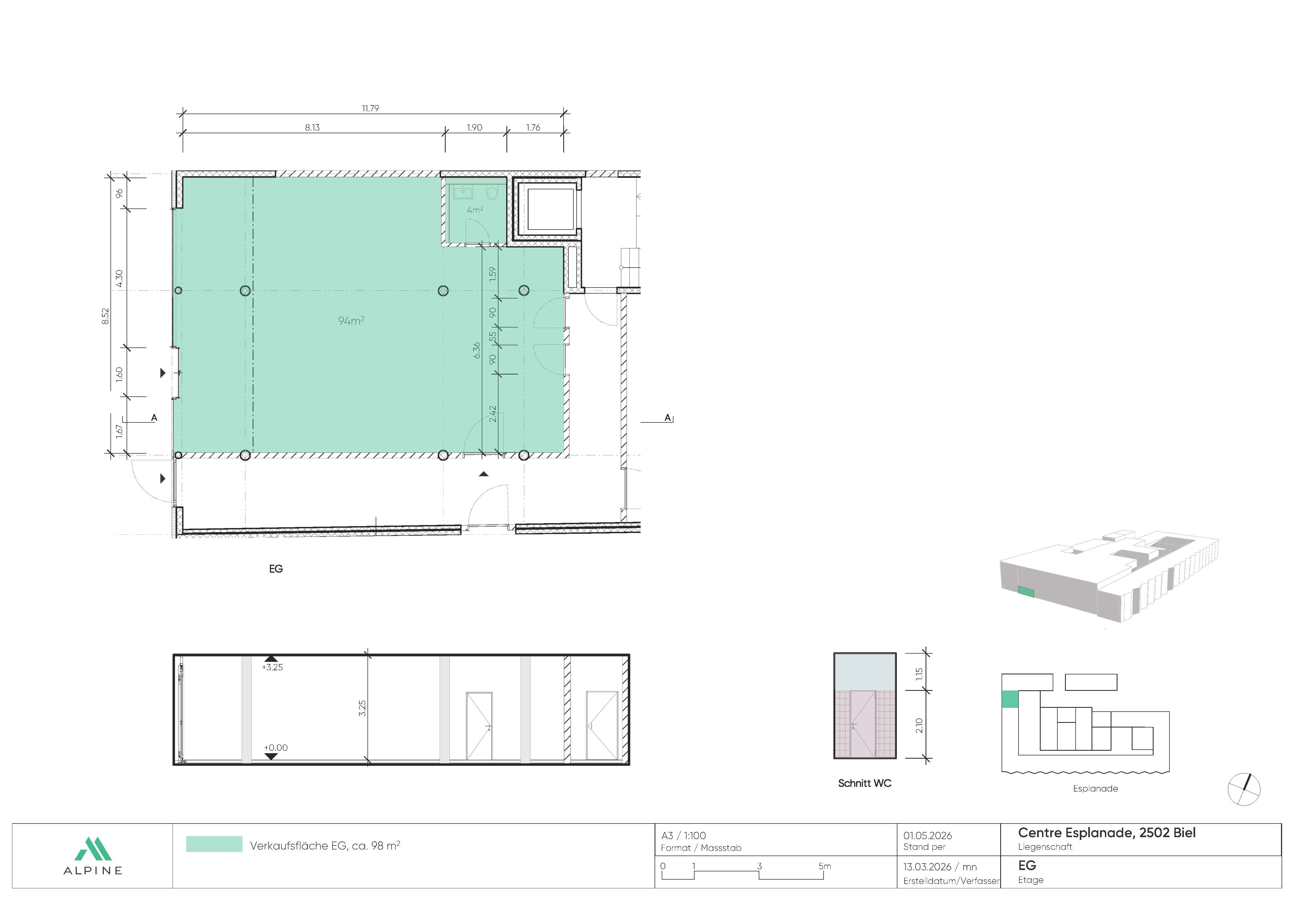 2863 1030 Ze63 Vermarktungsplan Leerstand Verkaufsflaeche bemasst